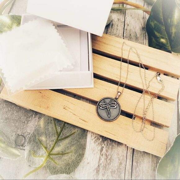 Dragonfly Sterling Silver Charm CZ Necklace - Picture 2 of 4